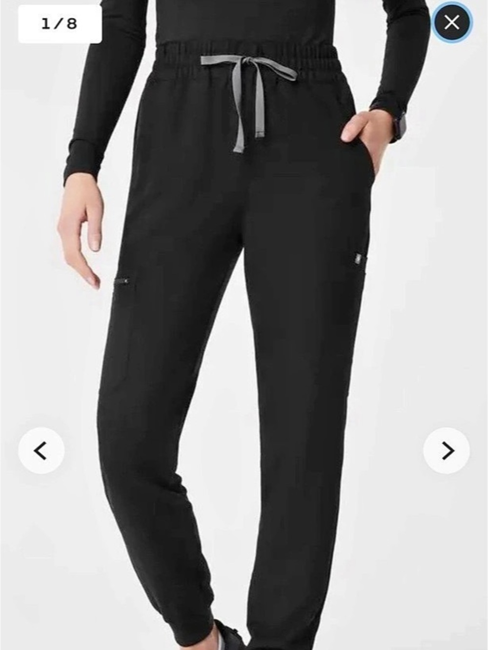 FIGS Black Uman jogger bottoms